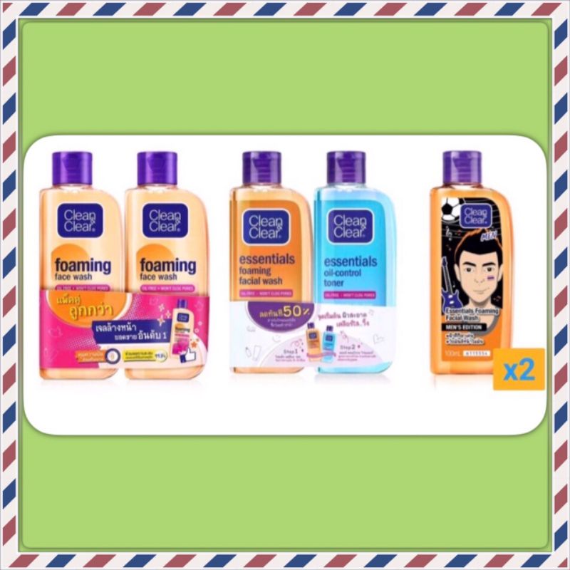 แพ็คคู่ 2 ชิ้น Clean&Clear Foaming Face Wash 50ml/100ml เจลล้างหน้า สูตรปราศจากน้ำมัน ชำระล้างสิ่งสกปรก