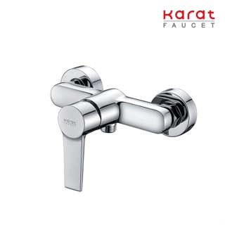 Karat Faucet ก๊อกผสมยืนอาบแบบก้านโยกติดผนัง สำหรับฝักบัวสายอ่อน รุ่น KF-18-760-50