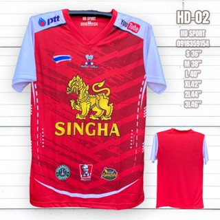 เสื้อกีฬาพิมพ์ลายตัใหม่ HD-02 คอวีพร้อมส่ง