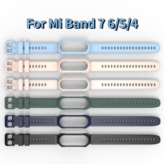 สายนาฬิกาข้อมือ พร้อมเคสกันชน 2in1 สําหรับ Mi Band 4 5 6 Mi Band 7