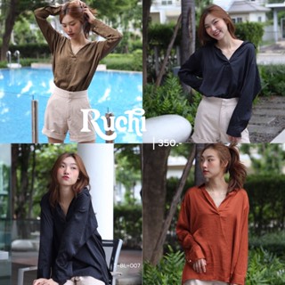 RUCHI – เสื้อแขนยาวคอปก ผ้าซิลค์ลื่นๆ หรูหรามาก