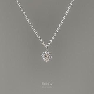 Belofty สร้อยคอเงินแท้ จี้เพชร Cz / สร้อยคอพร้อมจี้