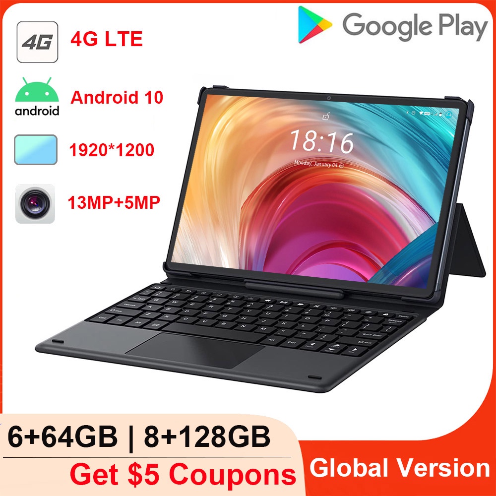 [World Premiere] Pad5s 10.1" 2 In 1 Tablet Android 10 1920x1200 Octa Core Type-C GPS 4G Laptop Tablet With Keyboard