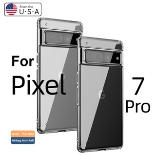 สําหรับ Google Pixel 7 7 Pro เคส ELVEV กันกระแทก ป้องกันสีเหลือง คริสตัลใส แข็ง PC ใส เคสด้านหลัง