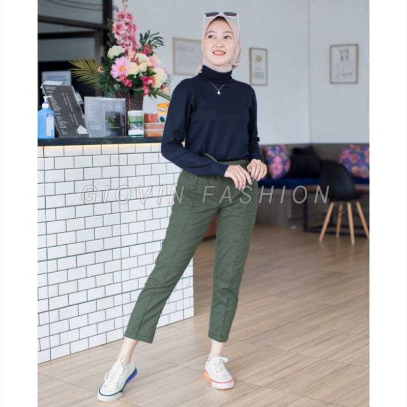 จัดส่งฟรี GREEN ARMY กางเกงยาวผู้หญิง S - 4L 40-90 KILO