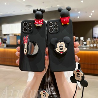 เคส Huawei Y7A Y6P Y9 Y9S Y7 Y6 Y6S Nova 3i 5T P30 Lite Nova3i Huaweiy9 Huaweiy7 huaweiy6 Pro Prime 2019 2020 Protect Camera Black Mouse Doll Soft Case With Popsocket Lanyard