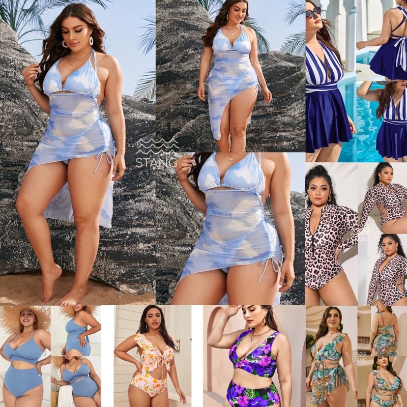 ชุดว่ายน้ำคนอ้วน ชุดว่ายน้ำสาวอวบ ชุดว่ายน้ำไซต์ใหญ่ ได้ทั้งชุด big size 0xl-4xl พร้อมส่งในไทย🇹🇭 - รูปที่ 2