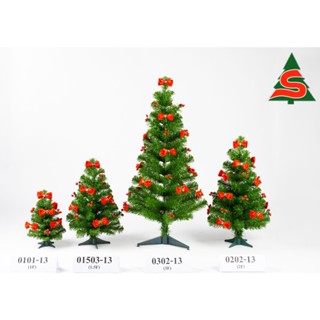 ต้นคริสต์มาส 3F (90 ซม.)ตกแต่งโบว์แดง Christmas Tree 3F (ุ90 cm) with Red Bow