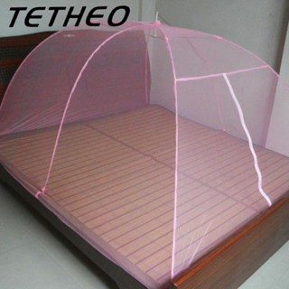 TETHEO &gt;ร่มกันยุง มุ้งกันยุง รุ่นLazy3-5ฟุต ติดตั้งมุ้งกันยุงแบบใช้ร่มฟรี  MosquitoNet150x200x85cm ประตูบานเดียวฝาปิด