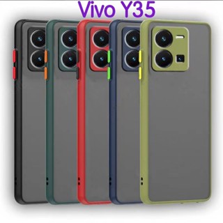 Y35(พร้อมส่งในไทย)เคสขอบนิ่มหลังแข็งขุ่นคลุมกล้องVivo Y22/Y22S/Vivo Y35