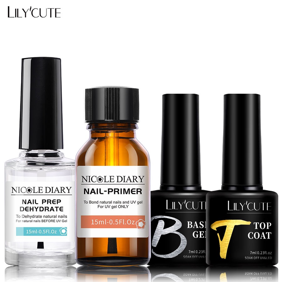 Ur Sugar Nail Primer Nail Prep Dehydrate พร้อมฐาน Top Coat เล็บเจล Polish ชุดเครื่องมือทําเล็บ