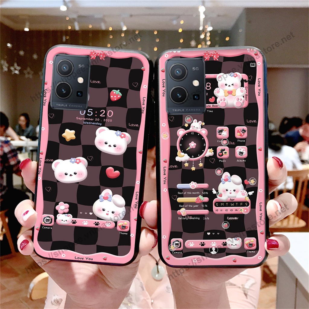 Vivo Y55 4G - Y55 2022 เคสหมีน่ารักและนาฬิการาคาถูก