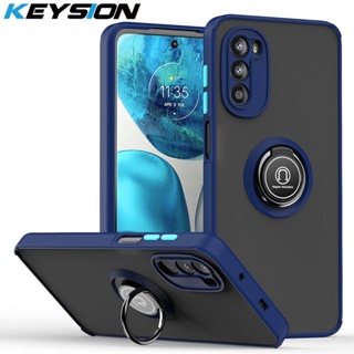 Keysion เคสโทรศัพท์มือถือแบบใส ผิวด้าน กันกระแทก พร้อมแหวนนิ้ว สําหรับ Motorola MOTO G52 G71 G51 5G G41 G31 G50 G60 S MOTO G 5G 2022