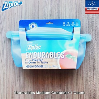 Ziploc® Endurables Medium Container 1 Count ถุงซิปล็อคแบบซิลิโคนถนอมอาหาร เข้าไมโคเวฟได้ ใช้ซ้ำได้ ถุงอเนกประสงค์