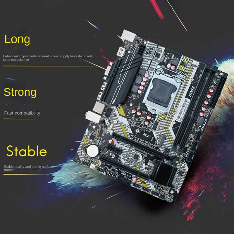 เมนบอร์ดเกม B75AL LGA1155 DDR3X2 M.2 PCI-E 16X SATA3.0 รองรับ Generation 2 3 CPUs #7