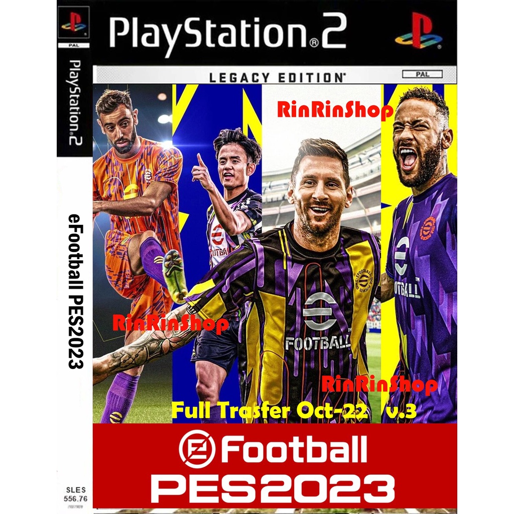 แผ่นเกมส์ eFOOTBALL PES 2023 v.3 ฮาแลนด์,นูเญซ,เลวานดอฟสกี้,แอนโทนี่,คาเซมิโร ย้ายแล้ว PS2 Playstati