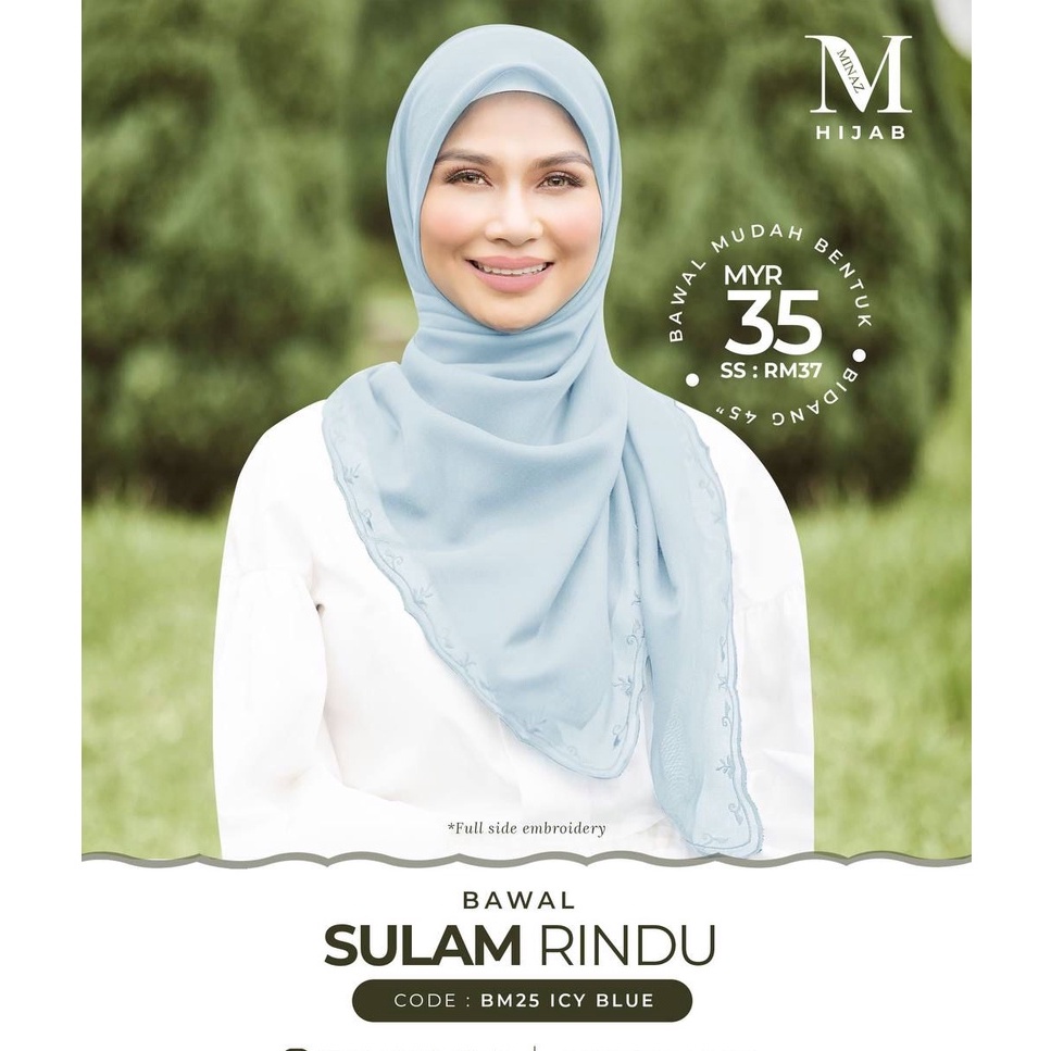 MINAZ HIJAB: BAWAL SULAM RINDU Icy Blue BM 25