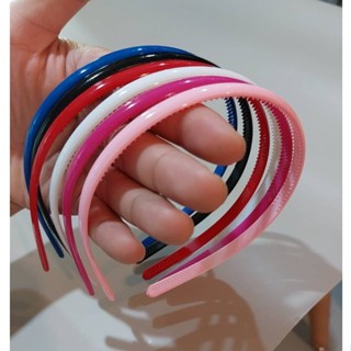 คาดผมพลาสติกเรซิน Hair Band สีเงา หน้ากว้าง 0.8 CM เหนียว ยืดหยุ่น ไม่กรอบ