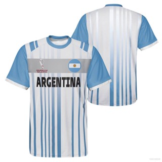 เสื้อยืดคอกลม แขนสั้น พิมพ์ลาย World Cup Argentina พลัสไซซ์ สําหรับผู้ชาย และผู้หญิง