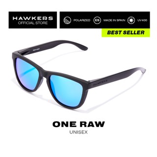 Hawkers Polarized แว่นตากันแดด เลนส์โพลาไรซ์ ป้องกันรังสียูวี 400 สีดําใส สีฟ้า สําหรับผู้ชาย และผู้หญิง Honr22Bltp