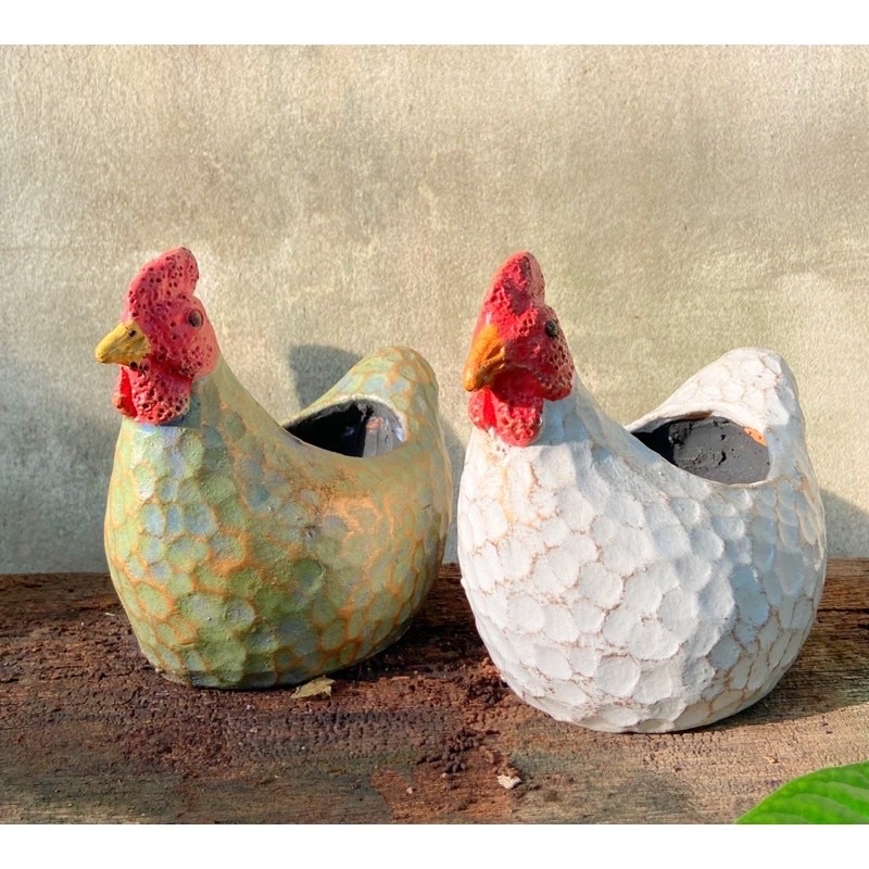กระถางไก่มงคล เคลือบเงาสีทอง ราคา ถูกที่สุด ดีลบีเคเค