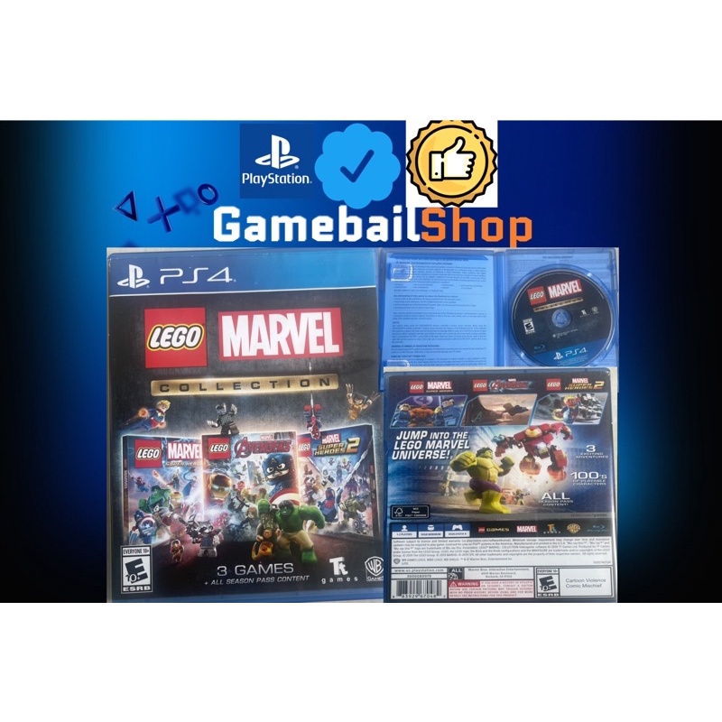 Ps4 Games - Lego Marvel Collection Avengers Super Heroes 12 (3 Games in 1) รวมทุกฤดูกาล ตลับเกม BD PS4