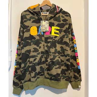 A BATHING APE BAPE X READYMADE TIGER SHARK WIDE FULL ZIP HOODIE GREEN เสื้อฮู้ดกันหนาวแขนยาว เรดดี้เมด เบป อะบาทติ้งแอป