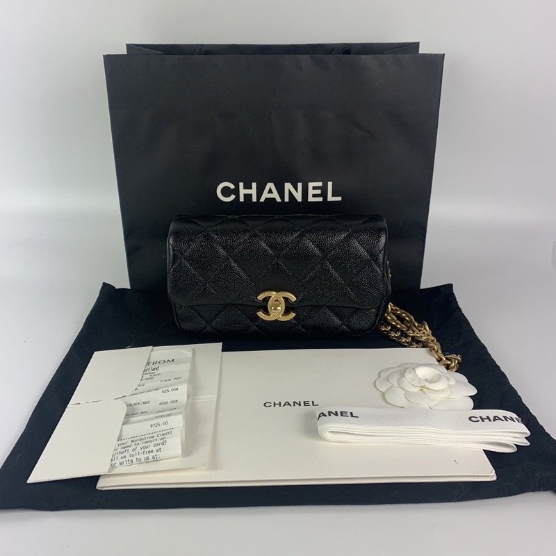 CO221006197] Chanel / Melody Belt Bag Caviar GHW
