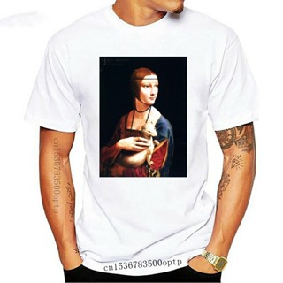 ขายดี!ขายดี เสื้อยืดลําลอง แขนสั้น พิมพ์ลาย Leonardo Da Vinci the Ermine Cecilia Gallerani 1496 -Men ANmfhb26KAmnfd89S-5