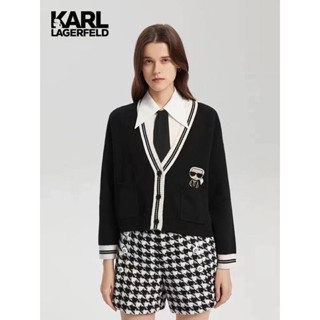 KARL Lagerfeld Logo Cardican  เสื้อคลุมไหมพรม อย่างดี ลูกคุณมากกก  ทรงoversized