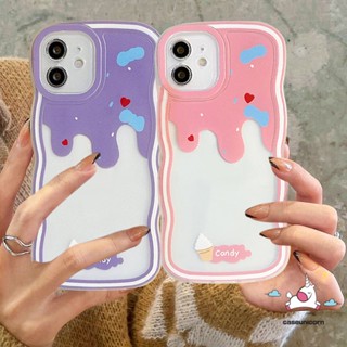 เคสขอบหยัก สําหรับ Oppo A17 A57 A15 A16 A78 A77 A95 A74 A55 A17K A16K A54 A12 A77s A5s A1K A7 A3s A5 A9 A31 A53 A33 A96 A92 Reno 8T 7z 8z 5 6 8 A36 A12e A16E A16s เคสนิ่ม ลายไอศกรีม