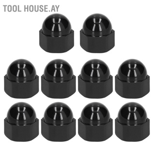 Tool House.Ay ฝาครอบน็อตหกเหลี่ยม พลาสติก สีดํา 10 ชิ้น