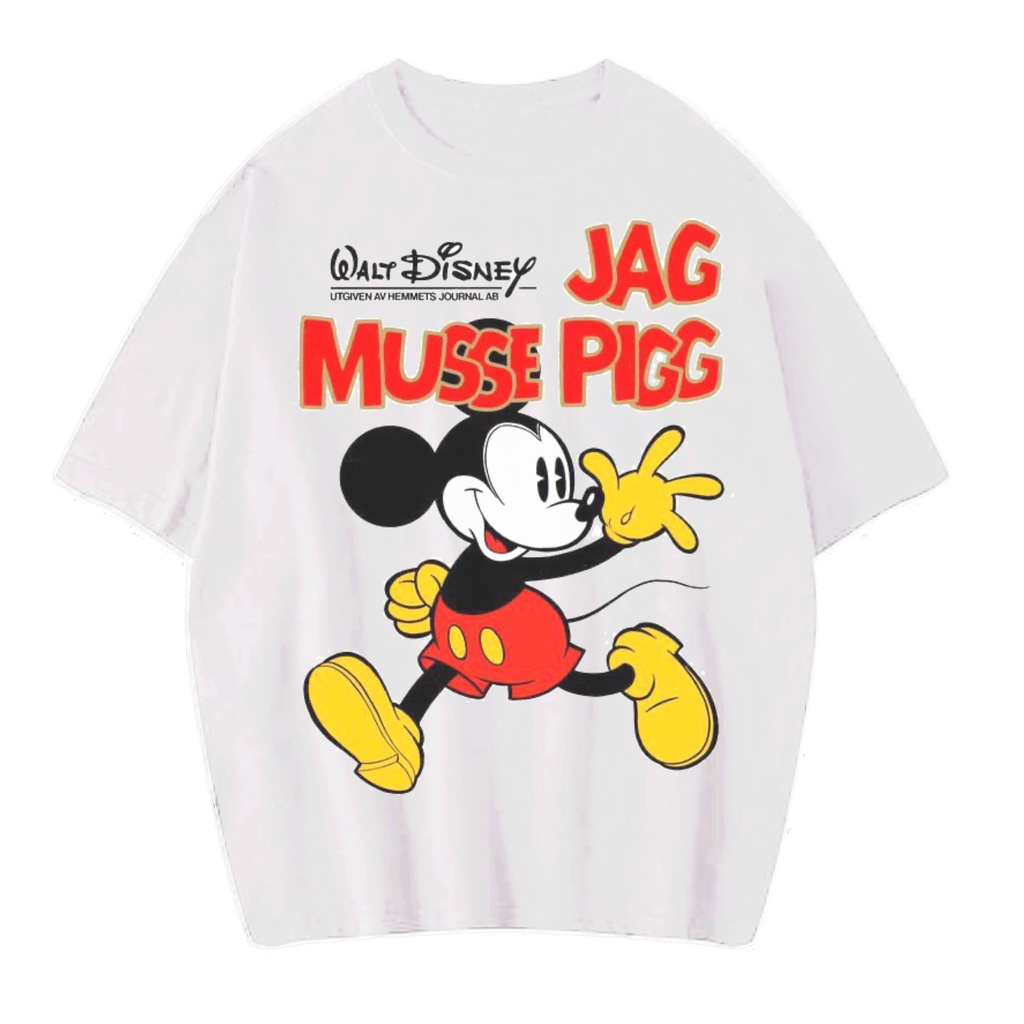 Patternmerch "Mickey Mouse Journal" เสื้อยืดโอเวอร์ไซส์ | เสื้อยืดวินเทจ | อะนิเมะ
