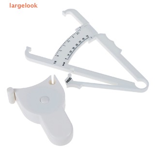 [largelook] 2Pcs/Set White PVC Body Fat Caliper Measure Tape Tester Fitness For Lose Weight