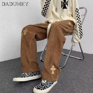 DaDuHey🔥 Mens Autumn Hongkong Style Retro Trendy Straight Pants Ins Fashion Brand High Street Handsome All-Matching Casual Pants