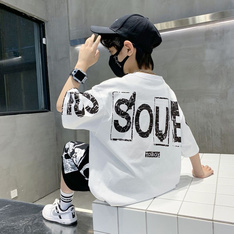 COCO🌐พร้อมส่ง🚚ชุดสูทเด็กชาย เสื้อผ้าเด็กอินเทรนด์ใหม่ ชุดสองชิ้น แขนสั้นเด็กสไตล์เกาหลี สำหรับเด็กโต
