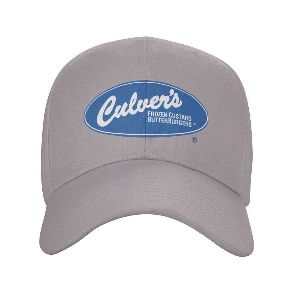 ใหม่ที่มีอยู่ Culvers ร้านอาหารโลโก้เบสบอลหมวกผู้ชายผู้หญิงแฟชั่นโพลีเอสเตอร์สีทึบหมวกปีกโค้ง Unisex