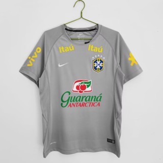 เสื้อกีฬาแขนสั้น ลายทีมชาติฟุตบอล Brazil สีเทา ไซซ์ S - 2XL สําหรับผู้ชาย