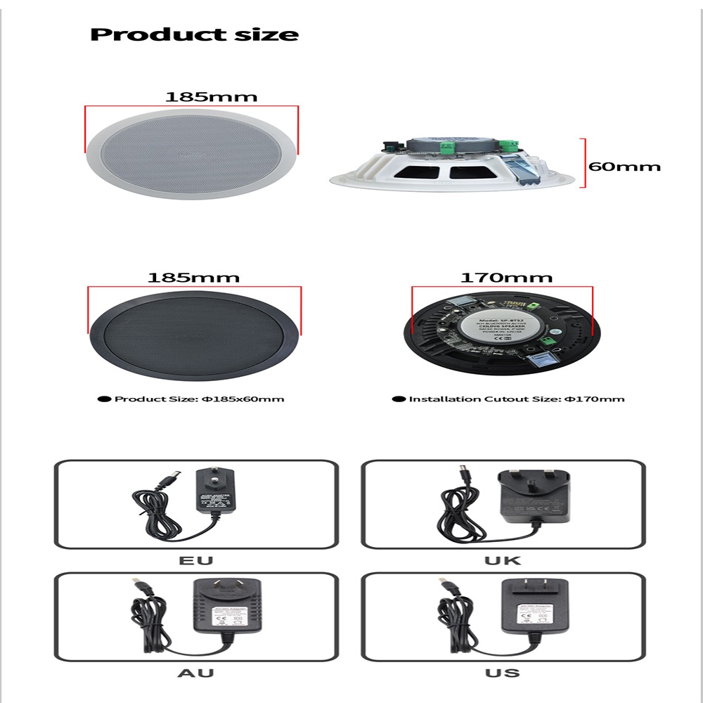 6นิ้วลําโพงติดเพดาน3ชิ้นบลูทูธลําโพงลําโพงติดเพดานระบบเสียง ต่อปี บลูทูธ2*10วัตต์สําหรับโฮมเธียเตอร์เพลง - รูปที่ 5