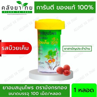 ยาอมสมุนไพร ตรามังกรทอง (รสบ๊วยเค็ม) 1 หลอด อ้วยอันโอสถ / Herbal One