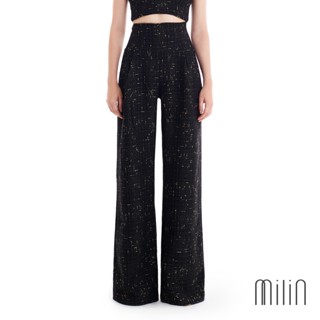 [MILIN] Cethura pants High waist wide leg Lurex tweed pants กางเกงขากว้างเอวสูงผ้าทวีตแทรกเส้นใยเมทัลลิก