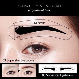 สติ๊กเกอร์คิ้ว#03 น้องฉัตร Browit ny nongchat 1กล่อง12ชิ้น #03 Superstar eyebrows