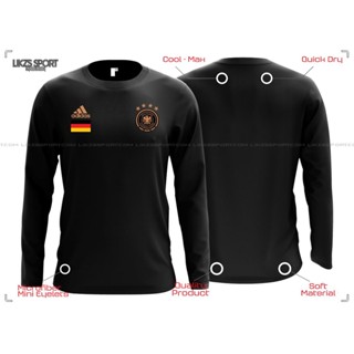 เสื้อกีฬาแขนยาว ผ้าไมโครไฟเบอร์ ลายทีมชาติฟุตบอล Germany FA DX1F ชุดเยอรมนี สําหรับฝึกซ้อม