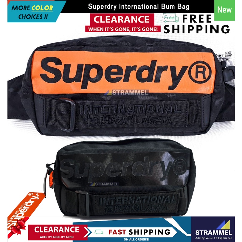 Superdry International Bum Bag 4 Litre กระเป๋าคาดเอวกระเป๋าสะพายข้างกระเป๋าสะพายข้างกระเป๋าสะพายข้าง