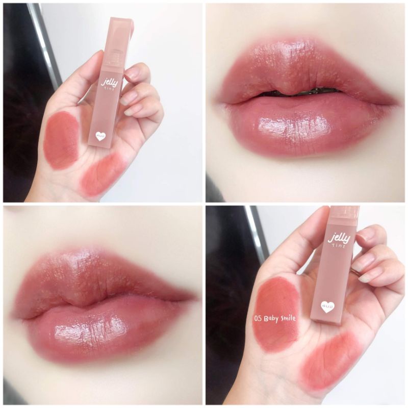 ลิป Jelly tint ตัวใหม่ของ 4U2 สีน่ารักมาก 🍭 ทาแล้วปากดูนุ่มดึ๋ง เหมือนเจลลี่ สี 05 Baby Smile ทาแล้ว