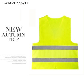 Gentlehappy เสื้อกั๊กนิรภัยนีออน ลายทางสะท้อนแสง สีส้ม และสีเหลือง