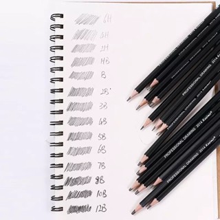 Brutfuner ดินสอเกรด ชุด 14 ด้าม HB 2B 4B 6B 8B ชุดมาตราฐาน สำหรับวาดรูป pencil set ชุดดินสอ ดินสอ ดินสอเก็ต ลูโมกราฟ EE