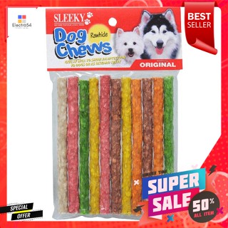 สลิคกี้ ด็อกชิวส์ หนังบดแท่ง ขนาด 5 นิ้ว บรรจุ 11 ชิ้น 90 ก.Slicky Dog Chews, crushed leather, size 5 inches, contains 1
