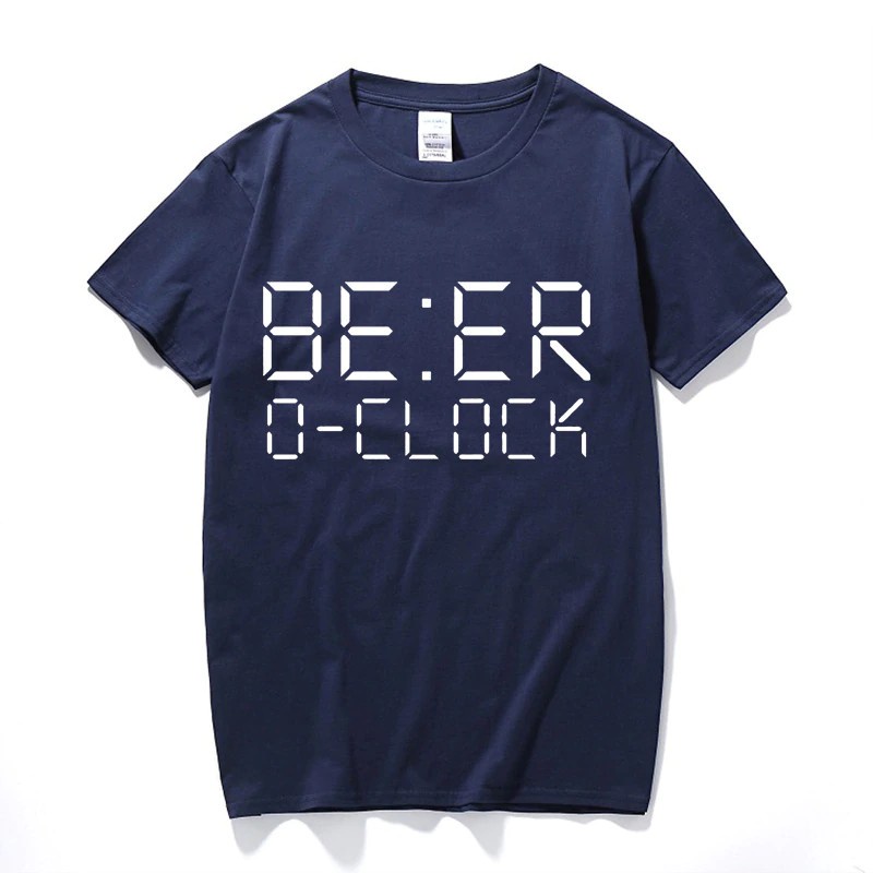 เสื้อยืดผ้าฝ้ายพิมพ์ลายคลาสสิก Sanc6 {พร้อมส่ง เสื้อยืดผ้าฝ้าย 100% พิมพ์ลาย BEER OCLOCK โอเวอร์ไซซ์