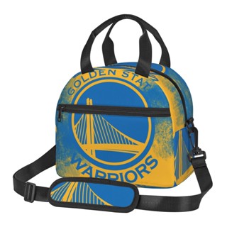 Golden State Warrior กระเป๋าใส่กล่องอาหารกลางวัน มีฉนวนกันความร้อน ขนาดใหญ่ ใช้ซ้ําได้ พร้อมสายคล้องไหล่ ปรับได้ สําหรับผู้หญิง และผู้ชาย